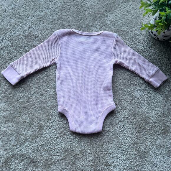 Disney Baby Pink Minnie Mouse Waffle Knit Long Sleeve One Piece Set of 2 - Picture 8 of 14